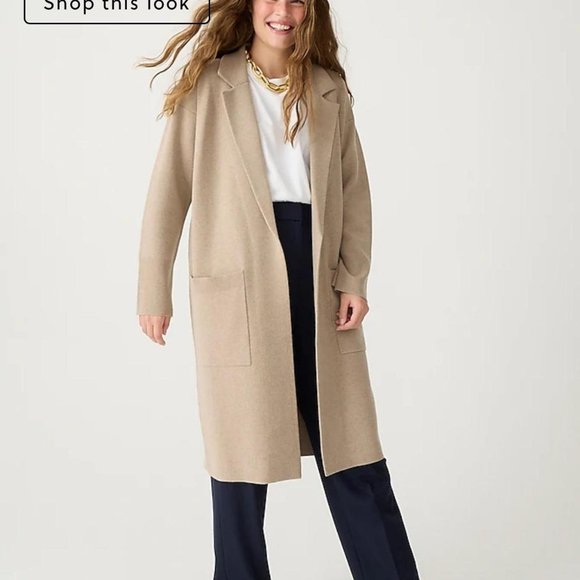 J Crew Camel Long Cardigan Sweater Crew Open Front Camel Cardigan